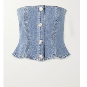 GANNI denim corset tube top